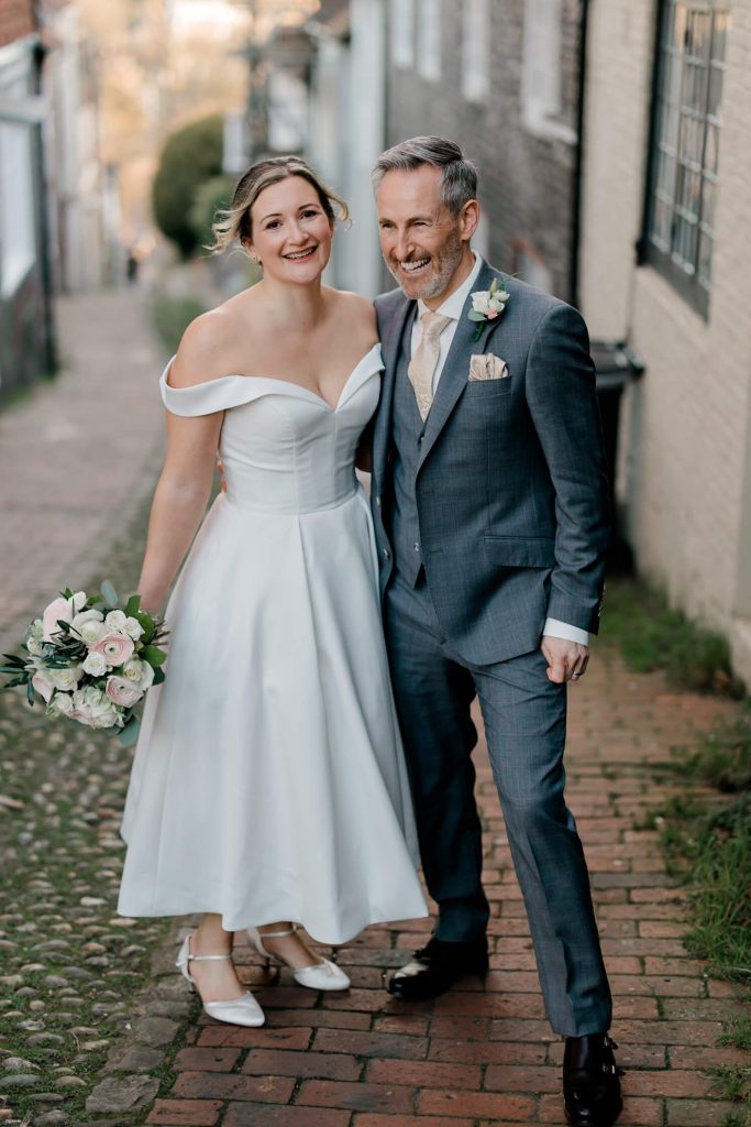 Evening wedding ceremony at Southover Grange Lewes