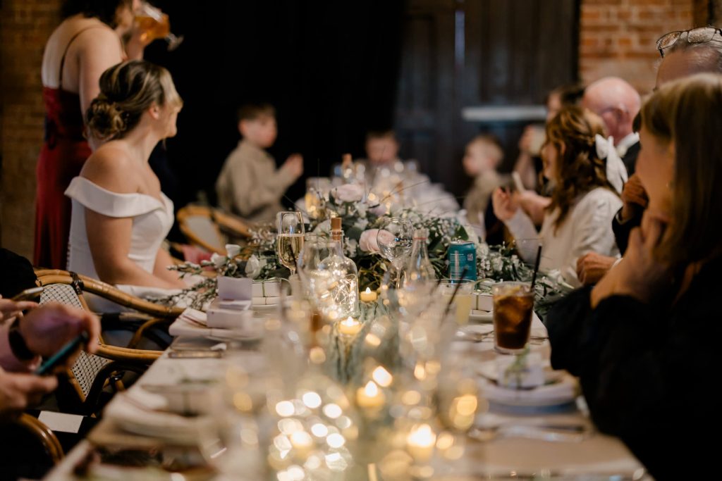 Evening wedding ceremony at Southover Grange Lewes