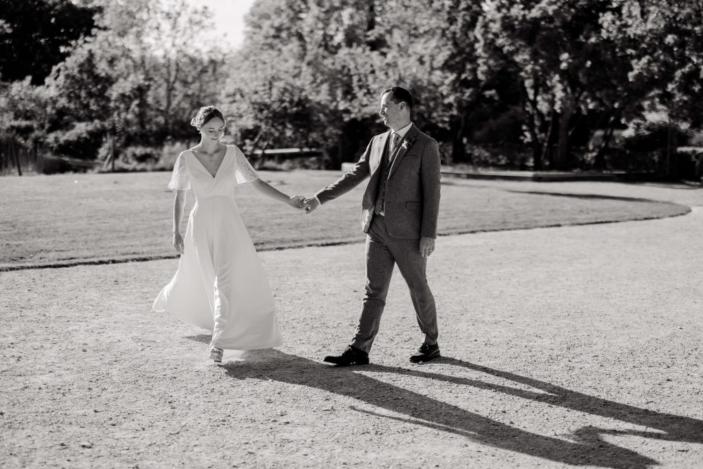 Relaxed wedding photography at Folly Farm Centre in Somerset with beautiful golden light and countryside views.